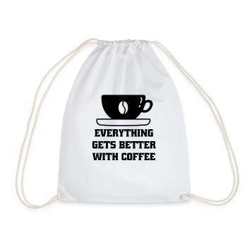 Coffee Coffee Cup Caffeine Gift Coffee Bean - Drawstring Bag - white - Front