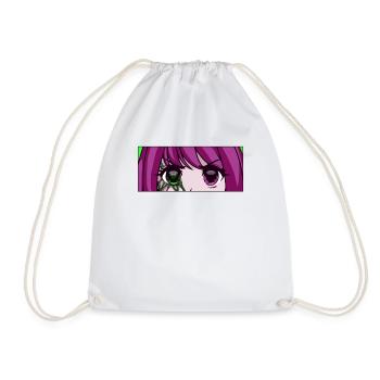 Biopunk Anime Girls Anime Eyes Biopunk Aesthetic - Drawstring Bag - white - Front