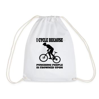 Mountain Bike Bike Cycling Cycling Tour Cycling - Drawstring Bag - white - Front