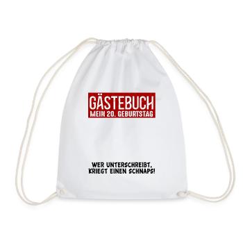 20. Geburtstag Gästebuch Party 20 Jahre Gästeliste - Turnbeutel - Weiß - Vorne