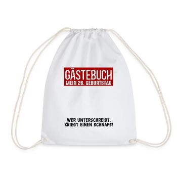 26. Geburtstag Gästebuch Party 26 Jahre Gästeliste - Turnbeutel - Weiß - Vorne