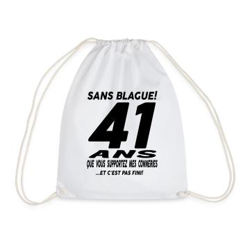 41 ans que vous supportez mes conneries - Sac de sport léger - blanc - Devant