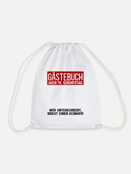 70. Geburtstag Gästebuch Party 70 Jahre Gästeliste - Turnbeutel - Weiß