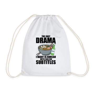 Hilarious Korean Drama With English Subtitles - Drawstring Bag - white - Front