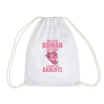 Novelty This Is My Human Costume I'm A Axolotl - Drawstring Bag - white - Front