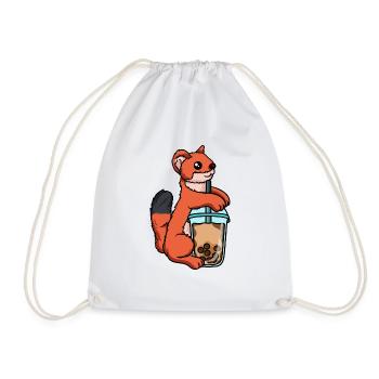 Weasel boit du thé à bulles - Sac de sport léger - blanc - Devant