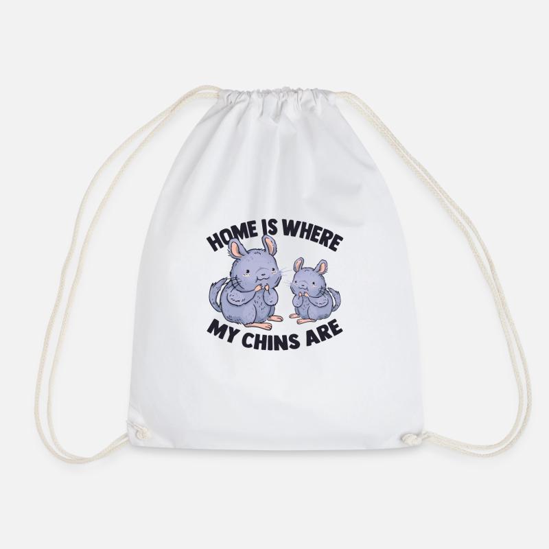 Chinchilla Owner - Drawstring Bag - white