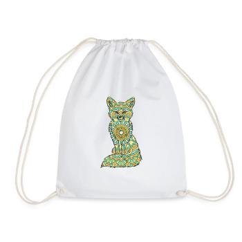Mandala Fuchs Geometry Pattern - Drawstring Bag - white - Front