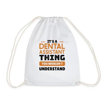 Funny Dentist Dental Assistant Dental Nurse - Drawstring Bag - white - Front