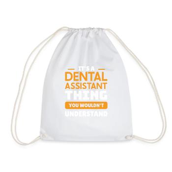 Funny Dentist Dental Assistant Dental Nurse - Drawstring Bag - white - Front