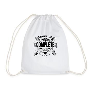 22 Birthday Gamer Level 22 - Drawstring Bag - white - Front