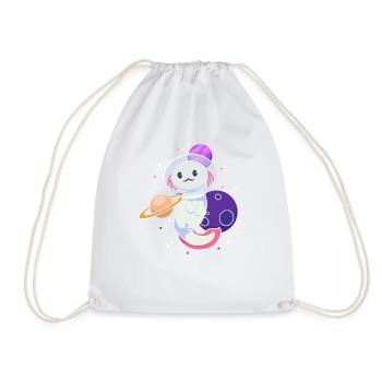 Humorous Galaxies Planets Spaceman Adorable - Drawstring Bag - white - Front