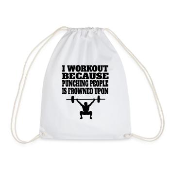 Bodybuilder Fitness Strength Training Athletes Muscle - Drawstring Bag - white - Front