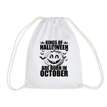 King of Halloween are born in October - Drawstring Bag - white - Front