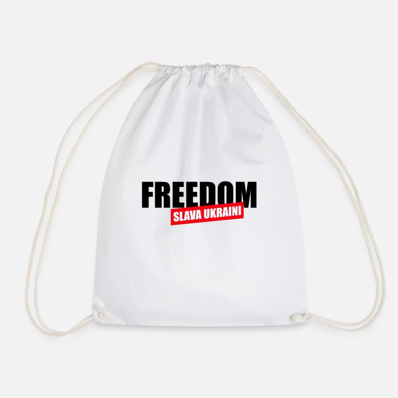 Slava ukraini - Drawstring Bag - white