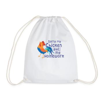Chicken Farmer Gift Funny Chickens Country Farm - Drawstring Bag - white - Front