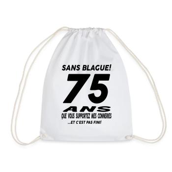 Sans blague 75 ans - Sac de sport léger - blanc - Devant