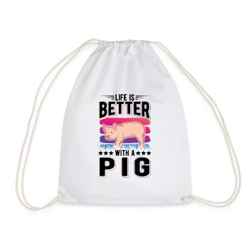 La vie est meilleure avec un cochon cochon - Sac de sport léger - blanc - Devant