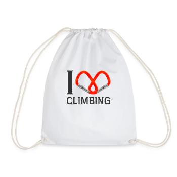 I love climbing Mountaineering Mountain hiking - Drawstring Bag - white - Front