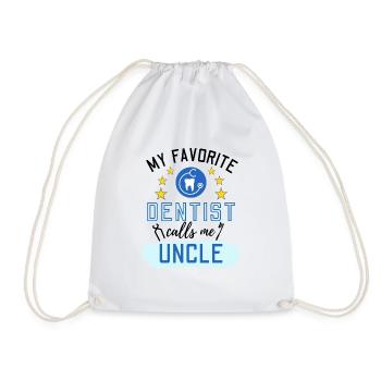 My Favorite Dentist Calls Me Uncle Zahnmediziner - Drawstring Bag - white - Front
