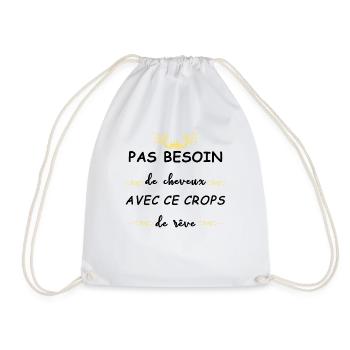 Homme Humour - Pas besoin de cheveux avec ce corps - Drawstring Bag - white - Front