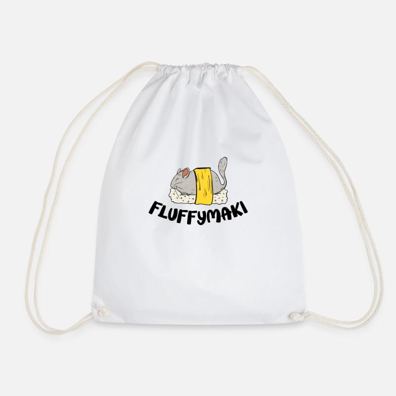Fluffymaki design for a chinchilla - Drawstring Bag - white