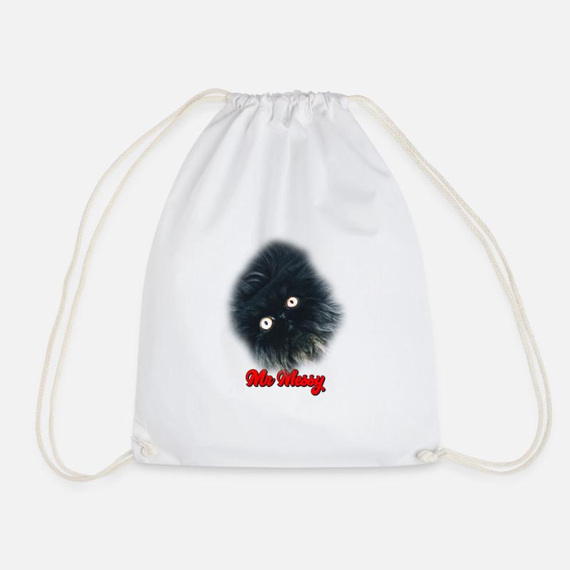 Super cute Persian cat called MrMessy - Drawstring Bag - white
