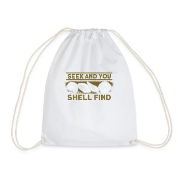 seashells shell collector shell collecting Gift - Drawstring Bag - white - Front