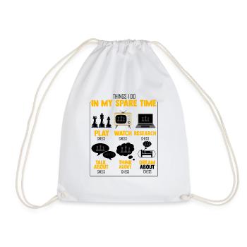 Humorous Thing Do My Spare Times Play Board Sport - Drawstring Bag - white - Front