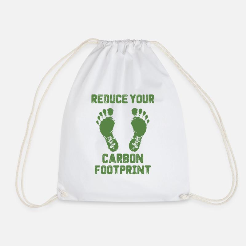 ecological footprint environmental protection climate change - Drawstring Bag - white