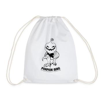 Halloween Pumpkin Dino - Funny Halloween Pumpkin D - Drawstring Bag - white - Front