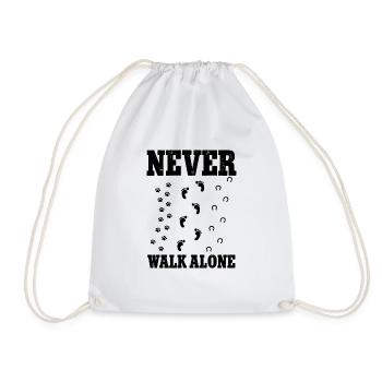 Never Walk Alone Dog Horse - Drawstring Bag - white - Front