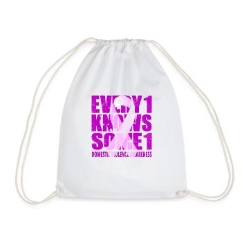 Domestic Violence Awareness #Every1KnowsSome1 - Drawstring Bag - white - Front