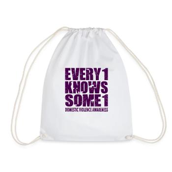 #Every1KnowsSome1 Domestic Violence Awareness - Drawstring Bag - white - Front