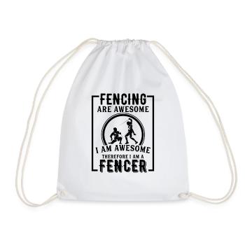 Funny Fencing Are Awesome Foil Epee Fencing Combat - Drawstring Bag - white - Front