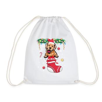 Drôle de Noël - Mignon chien Golden Retriever à Christma - Sac de sport léger - blanc - Devant