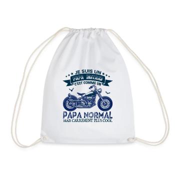 Papa motard V2 - Sac de sport léger - blanc - Devant