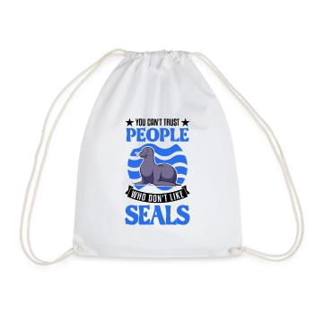 Robben Geschenk Sea Lion Seehund - Turnbeutel - Weiß - Vorne