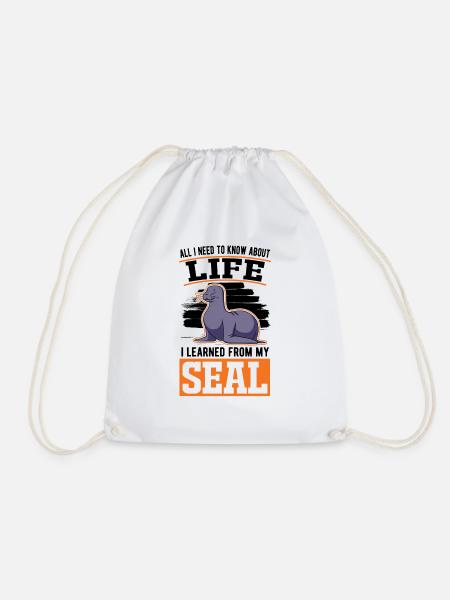 Robbe Geschenk Seal Seelöwe - Turnbeutel - Weiß