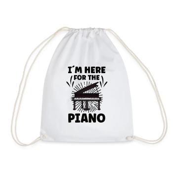 Piano Player Funny Piano Keyboard - Drawstring Bag - white - Front