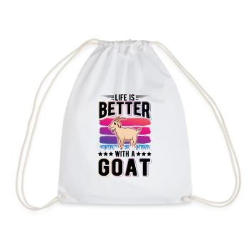 La vie est meilleure avec une chèvre Ziegenwirt Ziege - Sac de sport léger - blanc - Devant