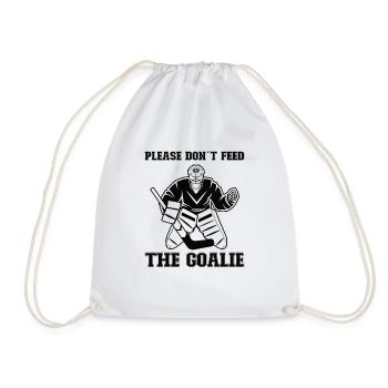 Ice Hockey Player Funny Ice Hockey Team Goalkeeper - Drawstring Bag - white - Front