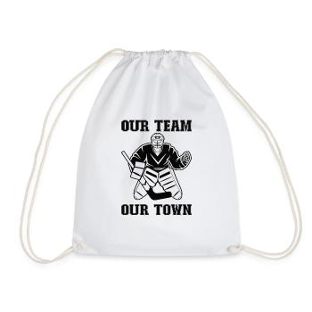 Ice Hockey Player Funny Ice Hockey Team Goalkeeper - Drawstring Bag - white - Front
