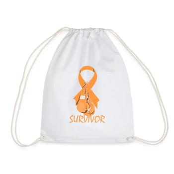 Novelty Survive Cancer Blood Disease Overcomer - Drawstring Bag - white - Front