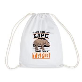 Tapir Lowland Tapir Tapirdae Tapir - Drawstring Bag - white - Front