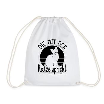 Katze Spruch Die Mit Der Katze Spricht - Turnbeutel - Weiß - Vorne