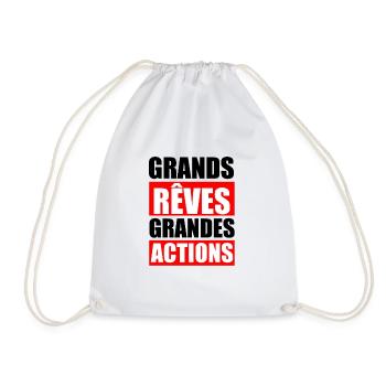 grands reves grande action - Sac de sport léger - blanc - Devant