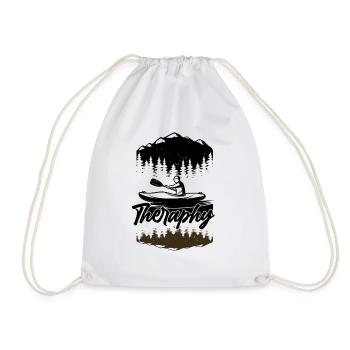 Novelty Therapist Vintage Kayaking Paddlers - Drawstring Bag - white - Front