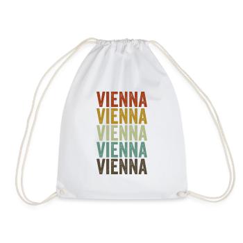 Vienna Austria Retro Vintage - Drawstring Bag - white - Front