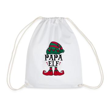 Papa Elf Weihnachten - Turnbeutel - Weiß - Vorne